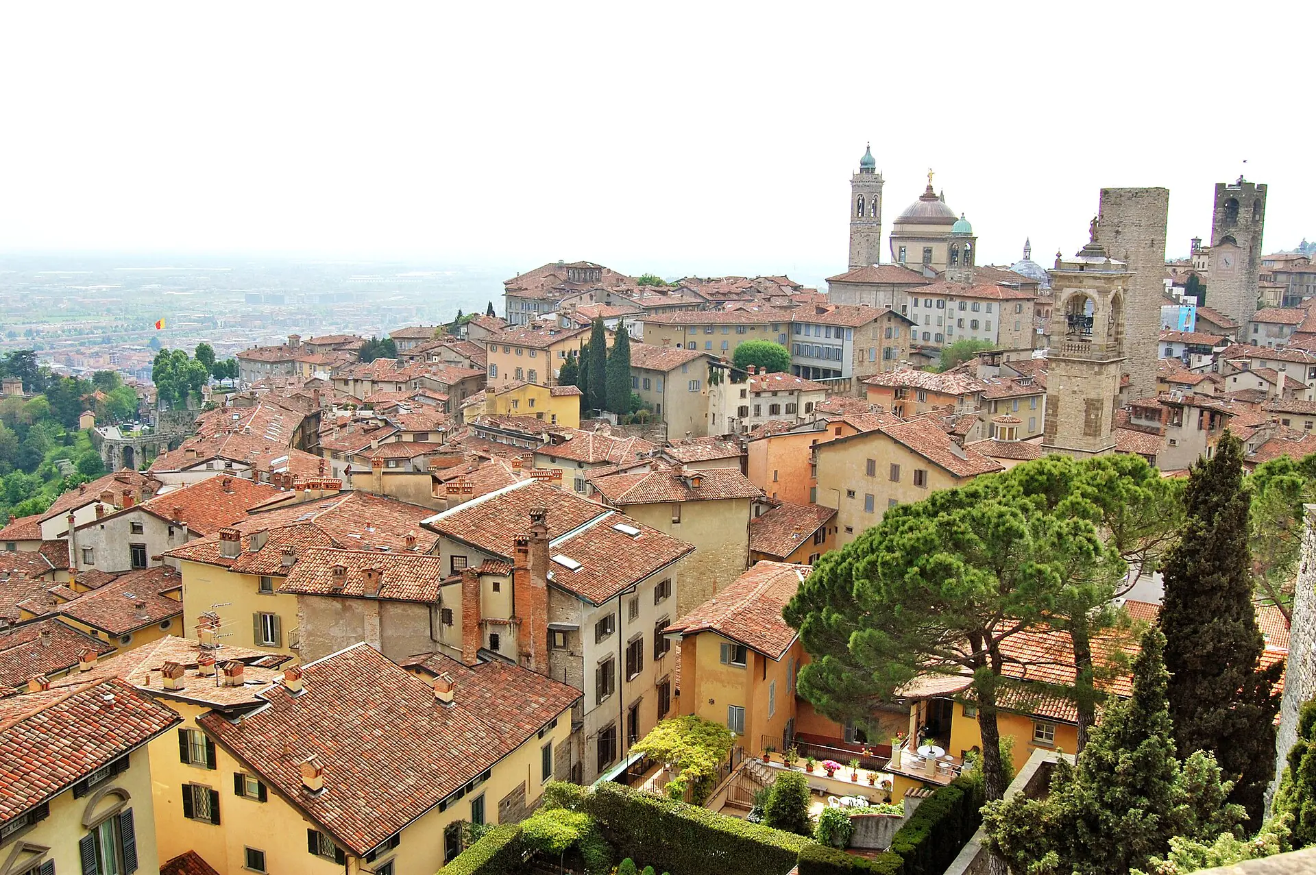 The towers and rooftops of Bergamo's Città Alta