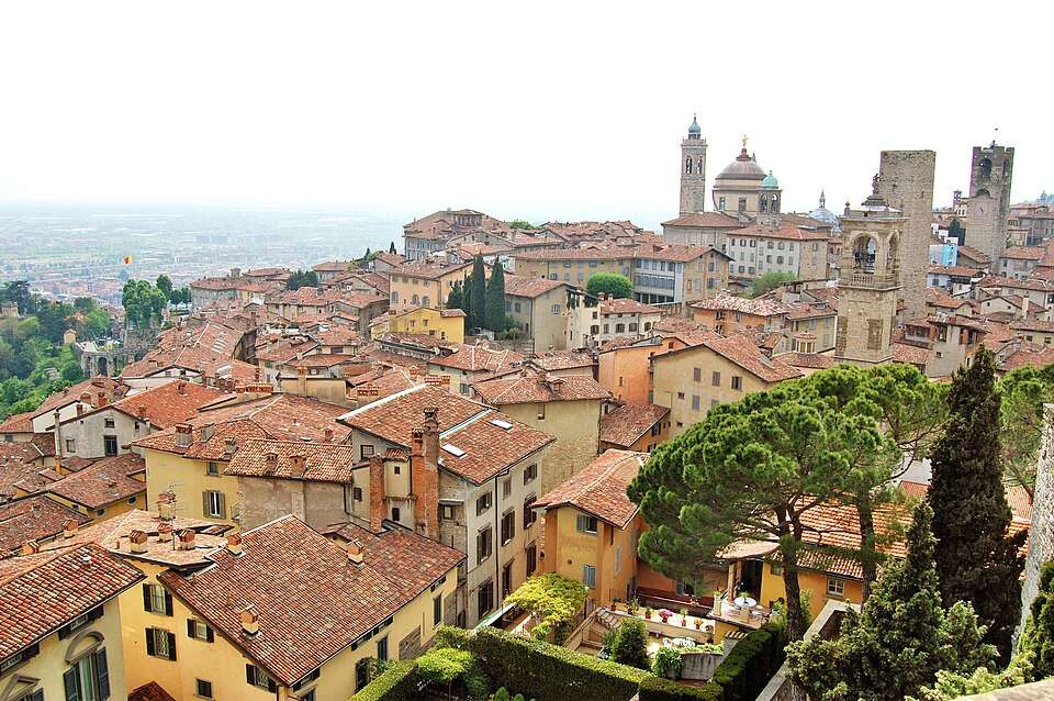 The towers and rooftops of Bergamo's Città Alta